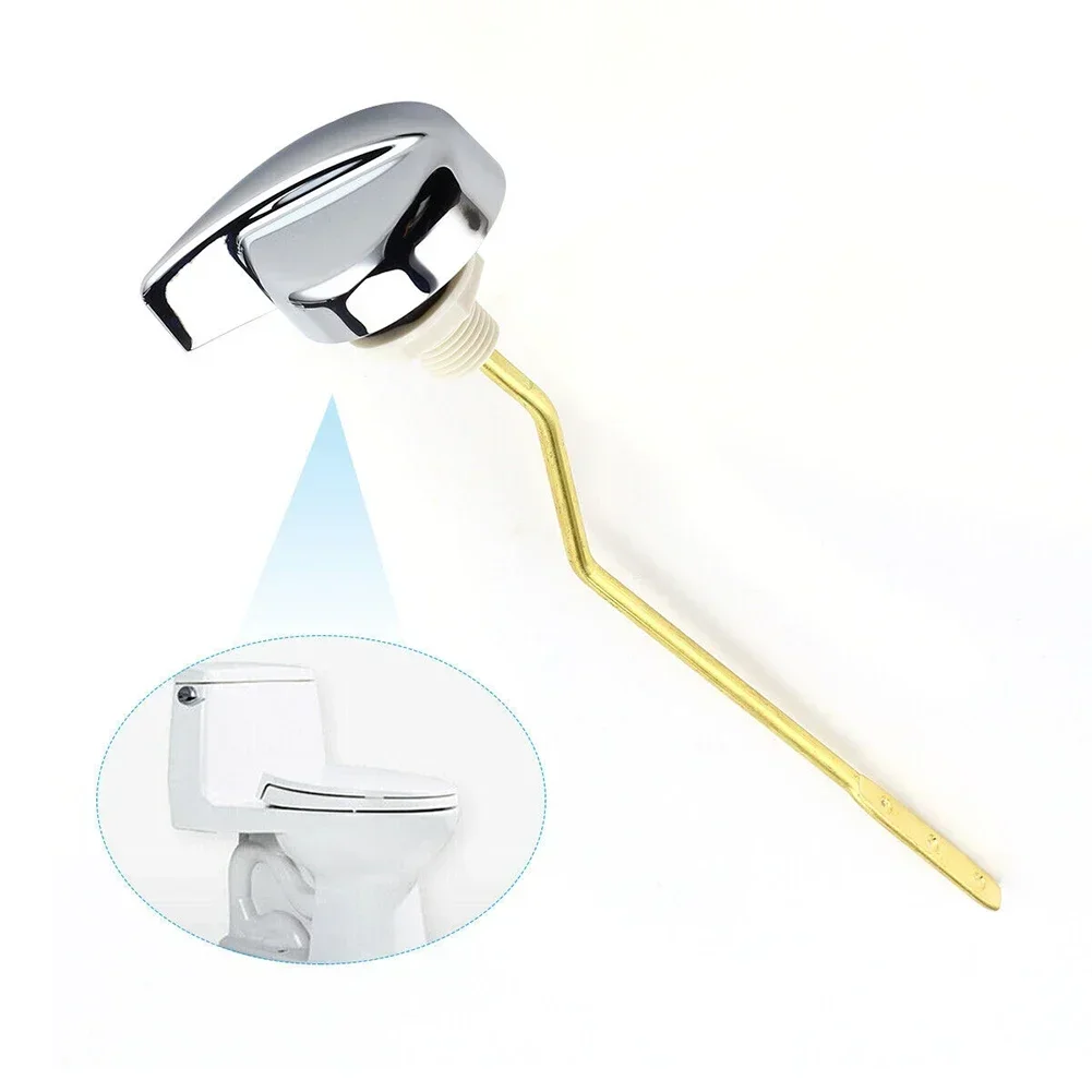 1Pc Universal Toilet Tank Flush Lever Chrome Finish Toilet Lever Handle Bathroom Accessories