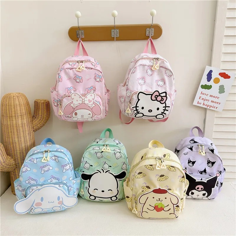 MINISO School Backpack Sanrio Kuromi Hello Kitty Melody Cinnamoroll Children's Reduction Backpack High Capacity Backpack