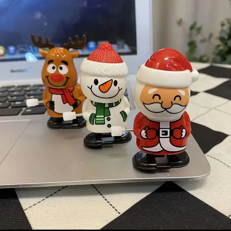 Christmas Wind Up Toys Wind-up Santa Claus doll wind-up walking bobbing head Christmas snowman elk wind-up toys gifts