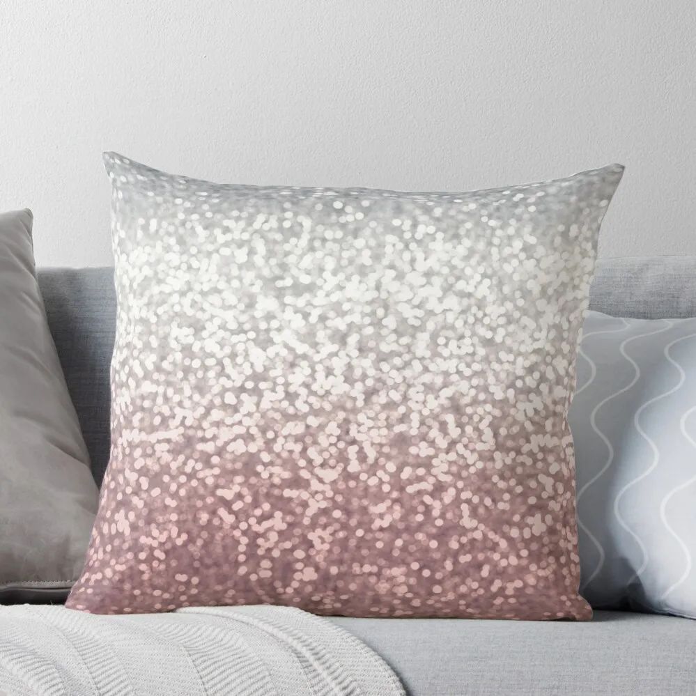 

BLUSH SILVER GLITTER OMBRE Throw Pillow Pillow Decor Throw Pillow Covers