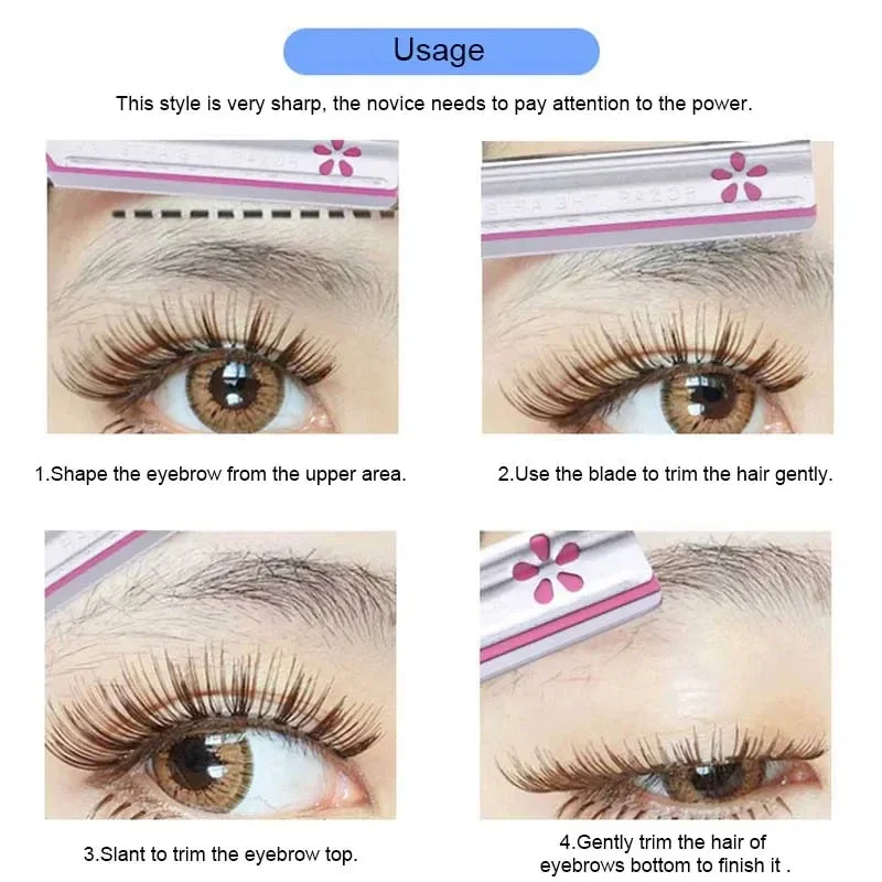 5pcs Eyebrow Epilator Sets  Face Blade Shaver Portable Stainless steel Hair Removal Safety Eyebrow Cutting Woman Makeup Tools 5