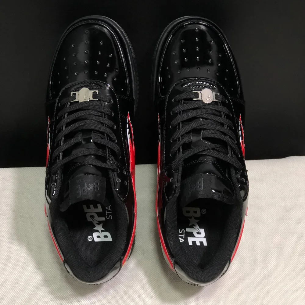Sports Shoes Original Bape Sta Men All Black Shark BAPESTA Casual Plarfom Unisex Women Slip-Resistant Outdoor Soft Walking Sneakers