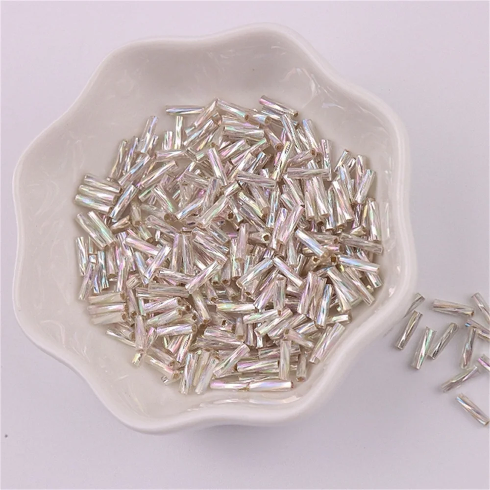 Vibrant Twisted Glass Bugle Beads for Jewelry and Garment Design (300 Pieces)