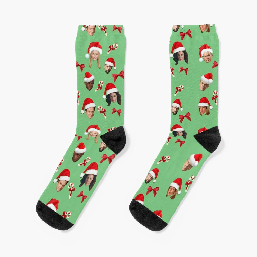 West wing christmas pattern Socks kawaii floor gift heated Woman Socks Men's christmas candy tote bag xmas santa claus snowman elk pattern reusable tote bags