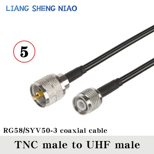 TNC 수-UHF 수 암 커넥터 동축 케이블, 피그테일 동축 케이블, UHF-TNC-UHF 수 케이블 라인, RG58, 0.3m-30m 3