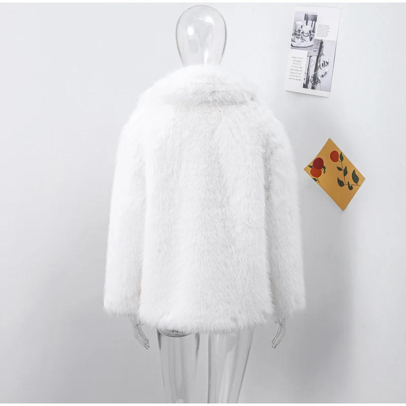 Luxury Women's Brown Faux Fur Coat Lapel Mid-Length Loose Imitation Plush Furry Buckle Overcoat Winter Lady Thick Warm Outwear 28 Luxury Women's Brown Faux Fur Coat Lapel Mid-Length Loose Imitation Plush Furry Buckle Overcoat Winter Lady Thick Warm Outwear