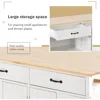 DOONREXS New Upgrade Thicken Wooden Kitchen Island on Wheels with Storage, Space-Saving Mobile Rolling Kitchen Island Cart with 4
