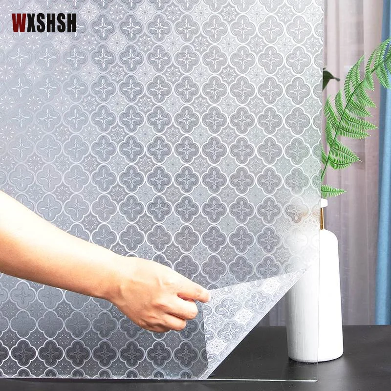 3D Retro Begonia Flower Static Clin GLASS FILM Privacy Stickers Decorative Film on the Window and Glue-free DECOR HOME DECOR
