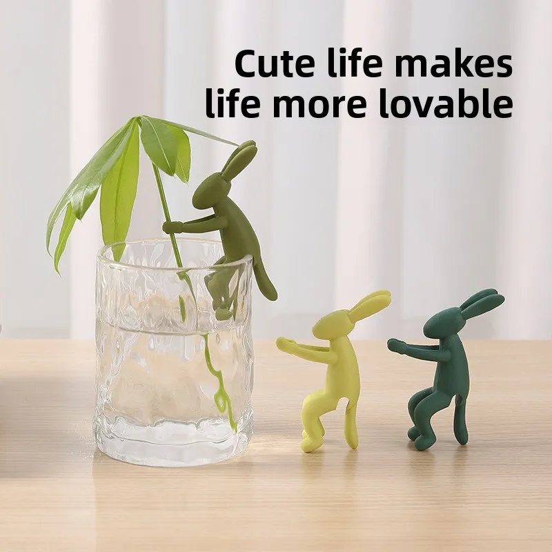 Rabbit-Shaped Plant Stem Support and Cutting Holder for Sprouts, Stems, and Shoots