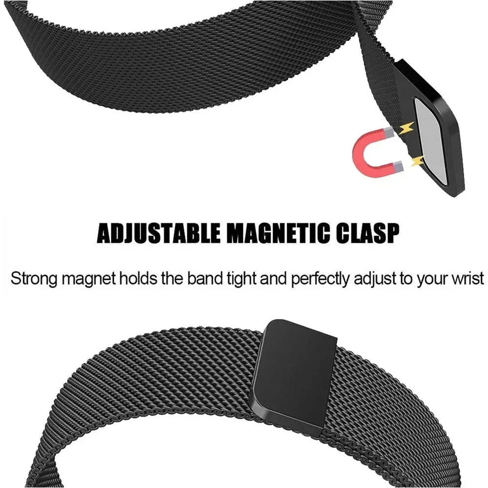 Versatile Milanese Loop Metal Strap - 18mm, 20mm, 22mm Adjustable Band Bracelet