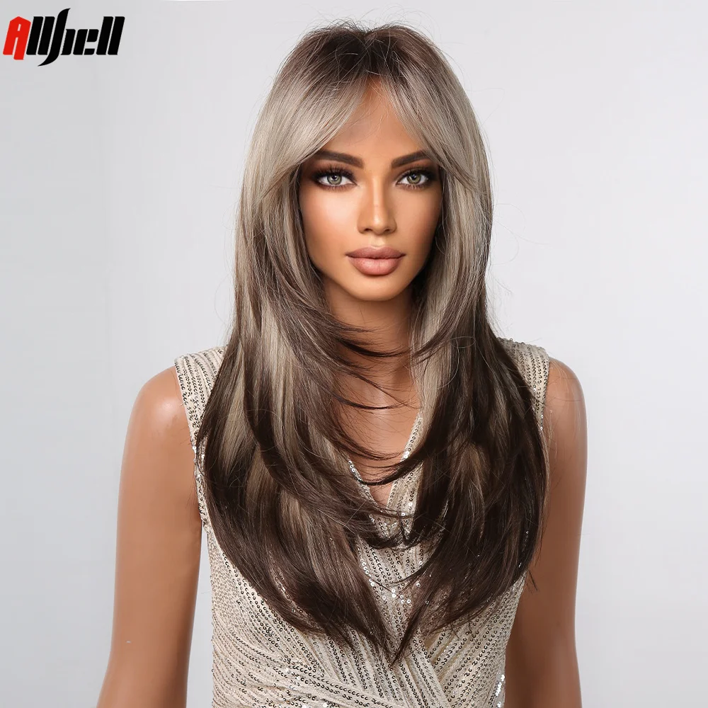 medium length blonde wig