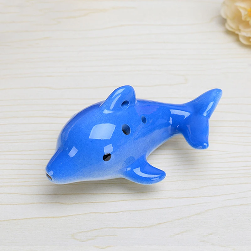 Ocarina 6 Hole Frog Small Ocarina Alto C Tone Beginner Tourist Souvenir Teaching Toys Ceramic Pendant