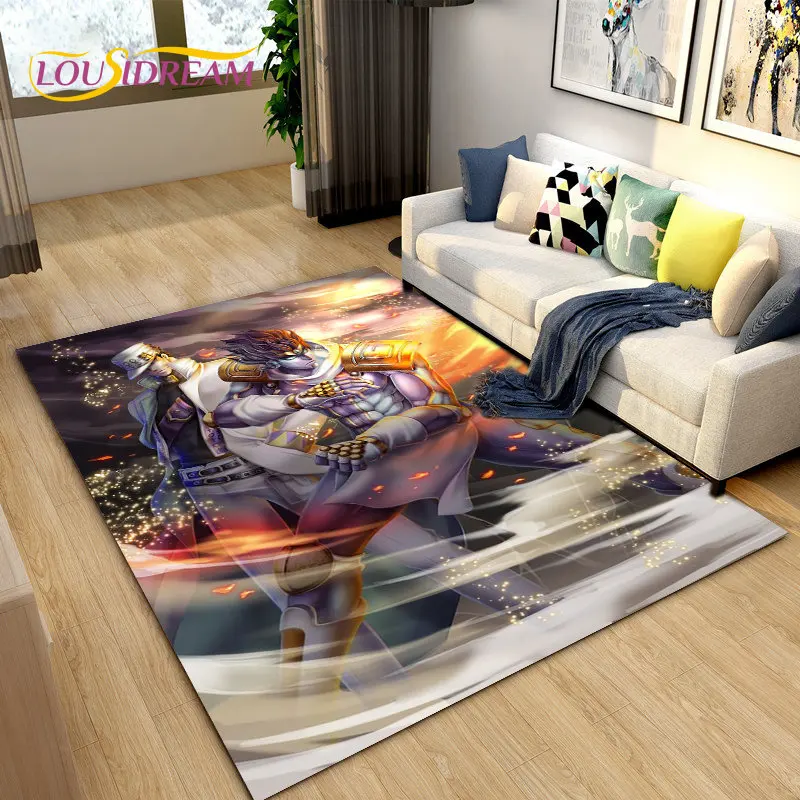 

jojo's Bizarre Adventure Anime Area Rug,Carpet Rug for Living Room Bedroom Sofa Doormat Decoration, Kid Play Non-slip Floor Mat