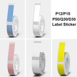 1Roll Self Adhesive Label Sticker 12x40mm Thermal Paper Roll for P12/P15/P50/Q30/D30 KingJim LR5C Office Labeling Maker Printer