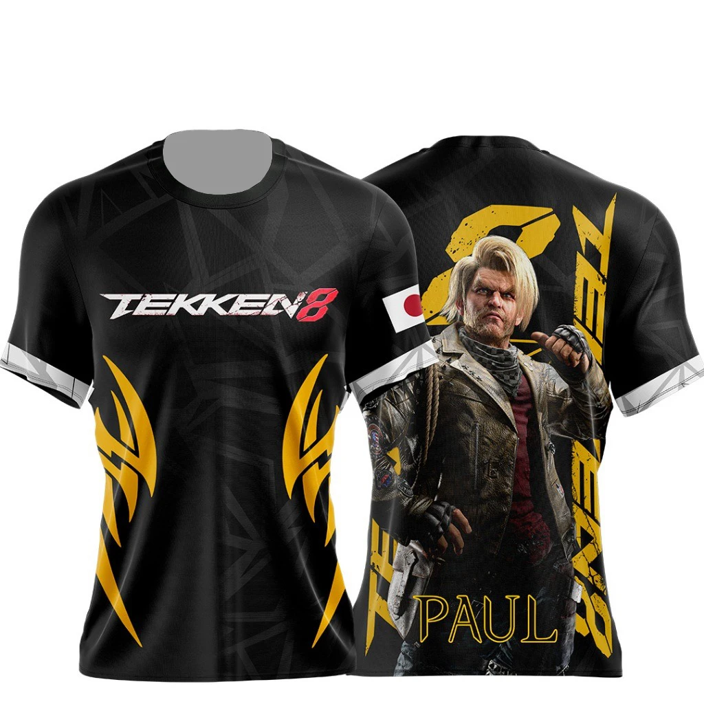 Bandai Tekken 8 Jin Kazama 3D Schnelltrocknendes T-Shirt für Männer, Frauen, Kinder, Sommer, Sport, Spiel, T-Shirt, Sommer, Outdoor, Familienkleidung – Detail 10