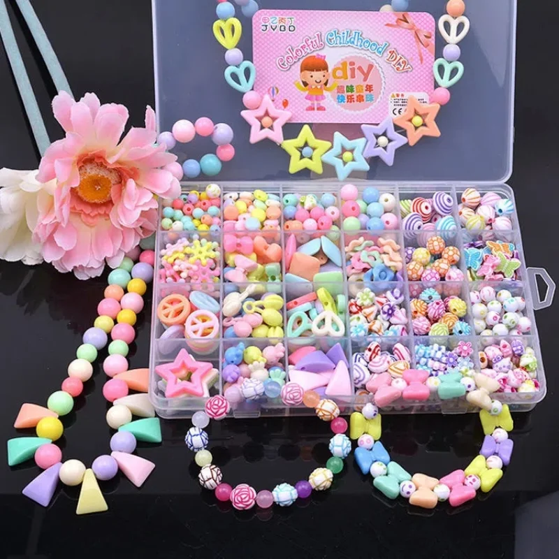 

Kit for Make Bracelets Beads Toys for Children DIY 24 Grid Handmade Making Puzzles Beads for Girls Kit Girls Toys for