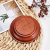 1pcs Nature Wood Display Base Round Orange Red Wooden Base 3.8x0.8 inch Wood Display Stand Wooden Pedestal for Figure Toy Model 6