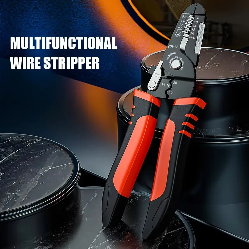Wire Stripper & Crimper Tool Multi-Functional Electrician Wire Stripper & Crimper Tool Wire Stripping Cutting Pliers For Peeling & Network Cabling