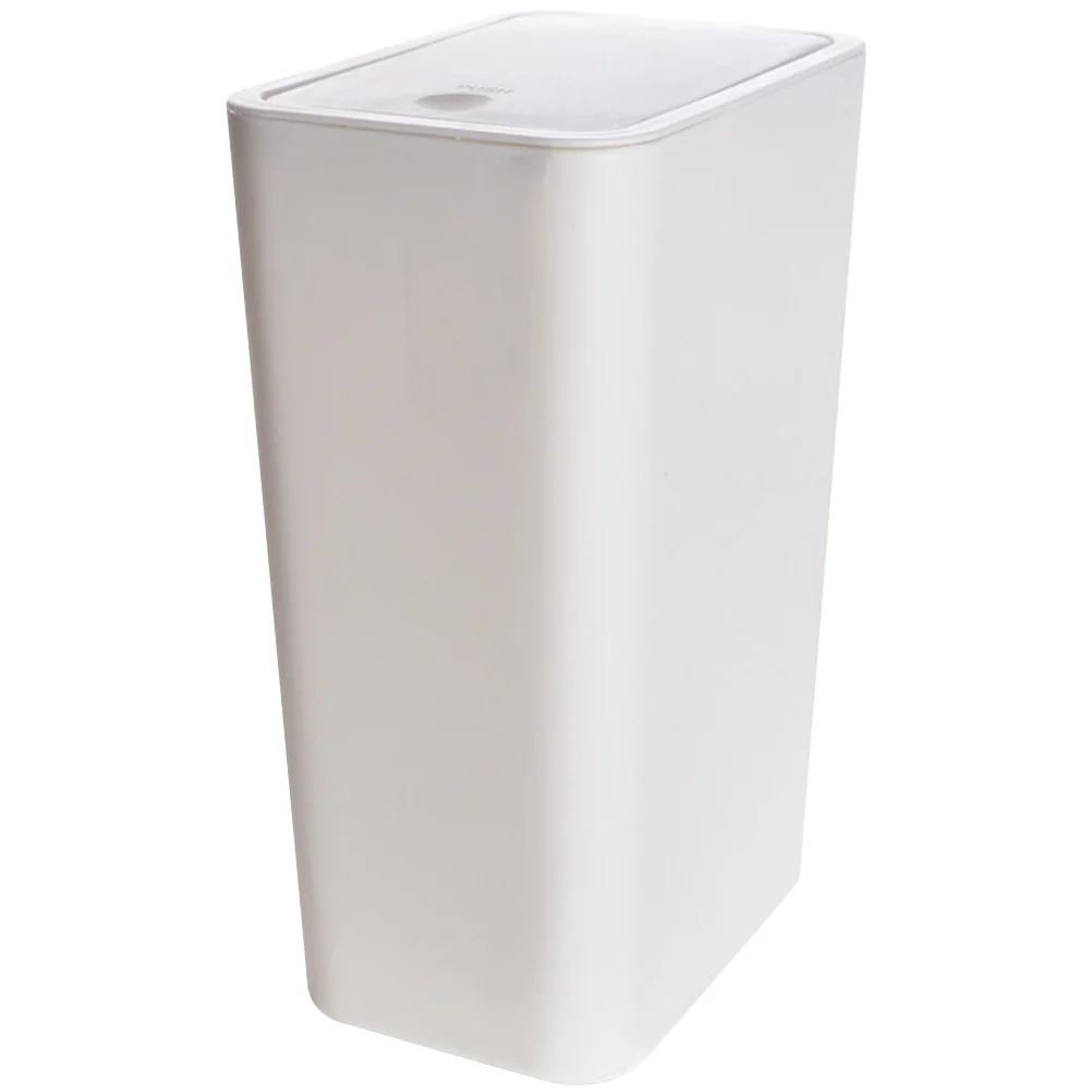 

Square Trash Can Garbage Bin Slim Bathroom Narrow Can Lid Waste Basket Office Recycling Garbage Can for Kitchen Toilet Farmhouse