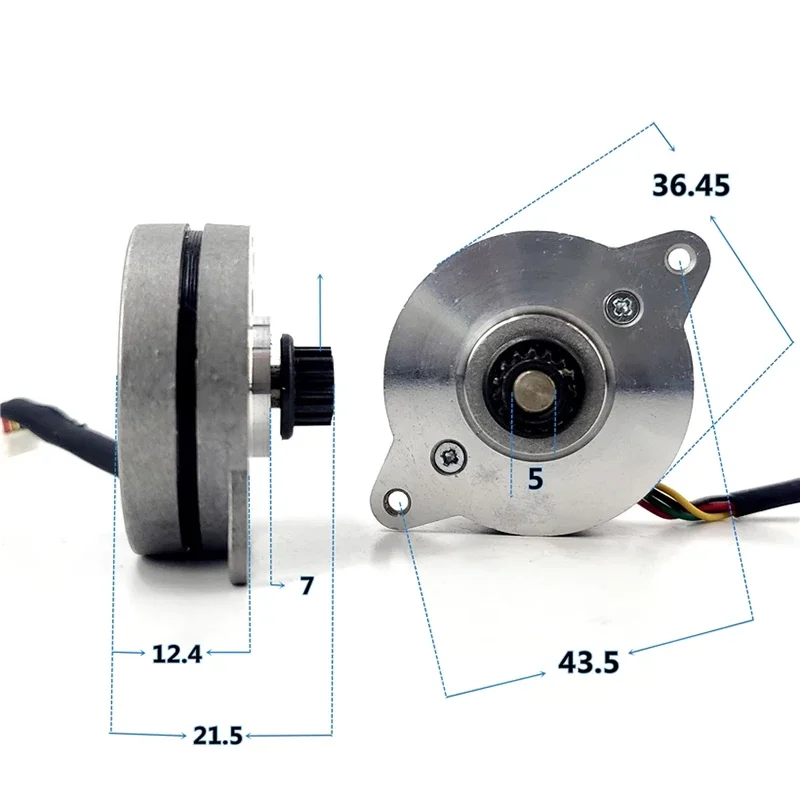 3D 프린터 CNC 로봇용 원형 얇은 스텝퍼 모터, 1.8 도 미니 36mm, 2 상 4 와이어 스테핑 모터, 동기 도르래 휠