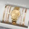 6PCS Women's Watch Fashion Gold Steel Band Quartz Watches Bracelets Set（Without Box） 1