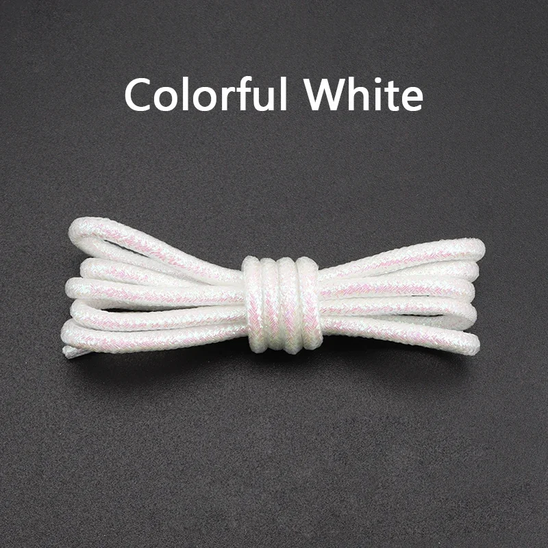 Vibrant Glitter Round Shoelaces for Trendy Sneakers and Leather Shoes