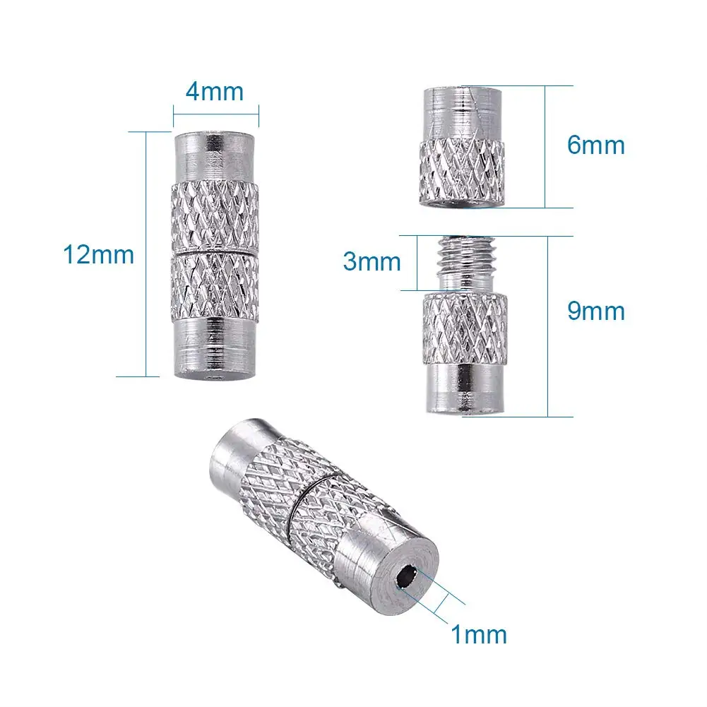 20pcs Brass Column Screw Clasps Barrel Screw Clasp Bracelet Necklace Jewelry Making Findings 4x12mm