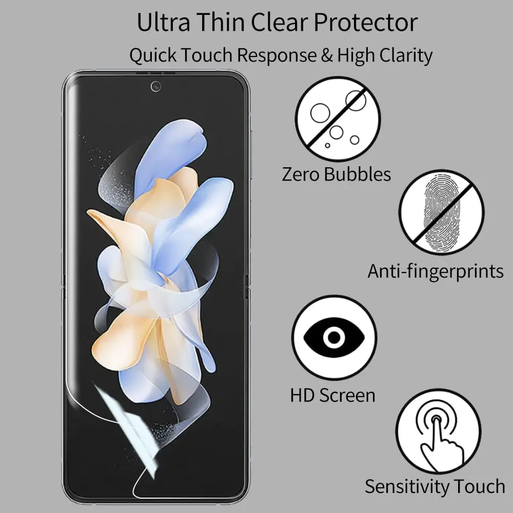 Pellicola idrogel per Samsung Galaxy Z Flip 3 4 pellicola proteggi schermo per Samsung Z Flip3 pellicola protettiva Galaxy Z Flip4 - immagine 5