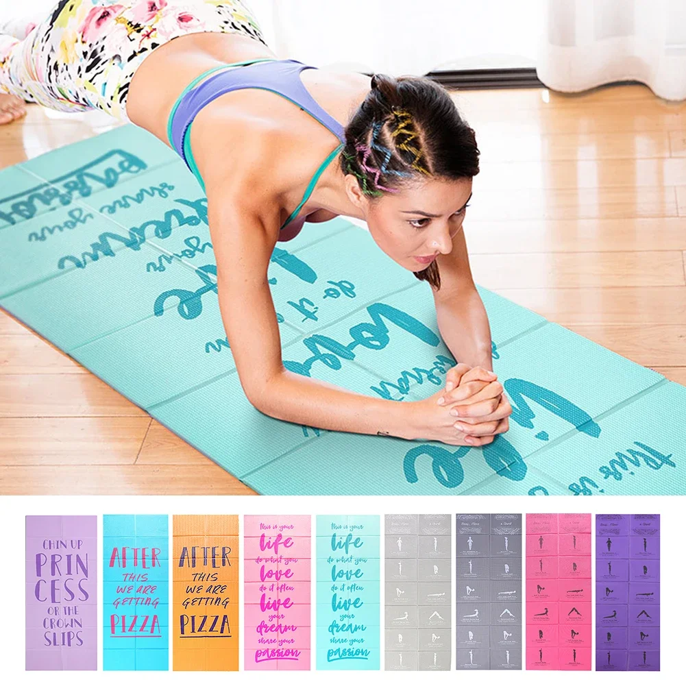 1Pc Yoga Mat Pilates Fitness Mat 5mm Thicknes Non Slip Yoga Cushion Travel Fitness Exercise Pad for Women Home Gym Floor Workout