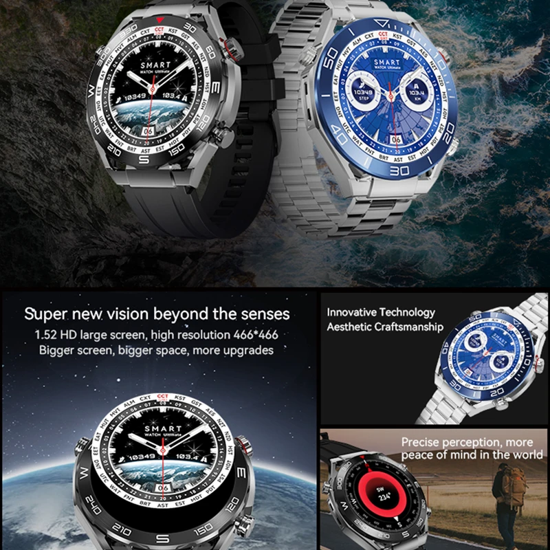 New Business Ultimate Smart Watch for Android ios Men Bluetooth Call Compass NFC 100+ Sprots Smartwatch Waterproof Watches smart watch