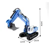 In Stock HUINA RC Excavator With Light 1558 Remote Control Car Alloy 11CH 1/18 Crawlers Engineering Vehicle Toys As Boy Gift 6