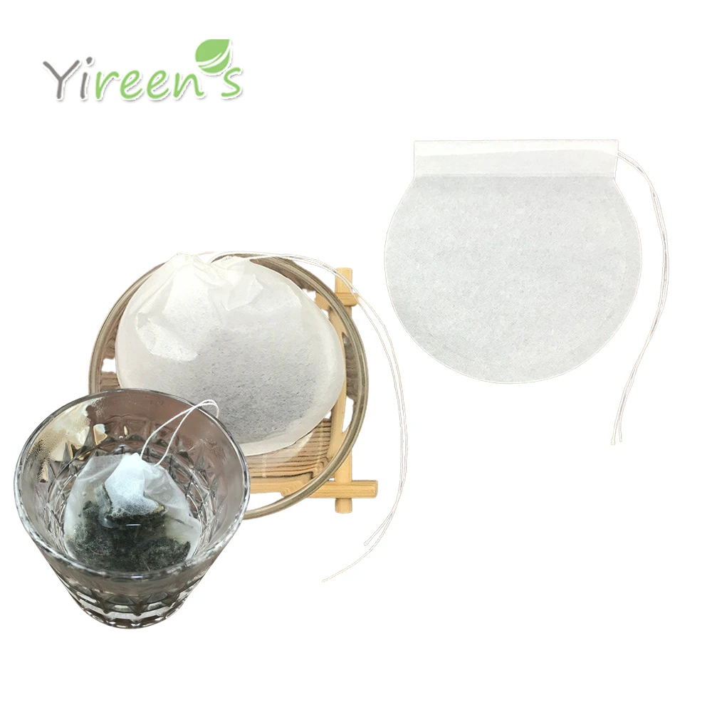 Yireen's 100Pcs Creative Round Shape Tea Bags Disposable Food Grade Filter Paper Coffee Pouches Mini Package
