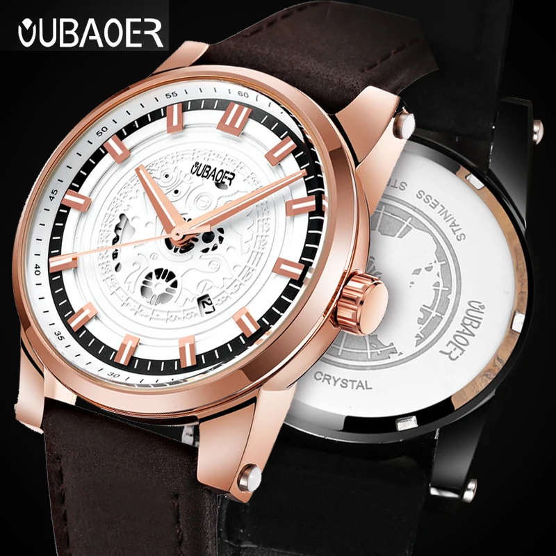 

New OUBAOER Men Watches Fashion Quartz Wrist Watches Mens Military Waterproof Sports Watch Male Date Clock Relogio Masculino