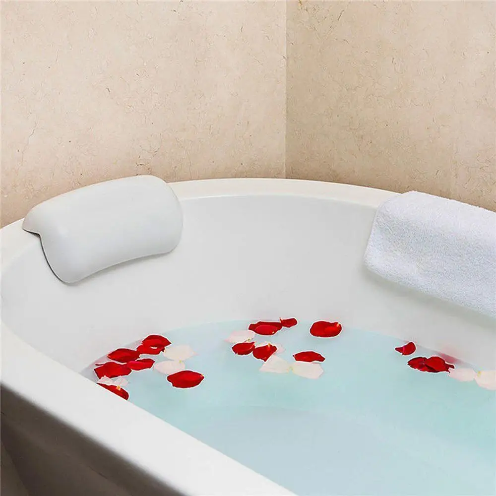 Bathtub Headrest With Suction Cups SPA Non-Slip Bath Pillow Neck Back Headrest Pillows Soft Thickened Waterproof