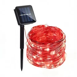 Outdoor Solar Fairy Lights - 8 Modes for Garden, Patio, Wedding, and Party Decorations (Red)