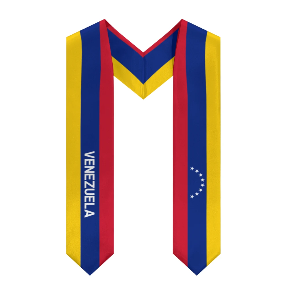 

More design Graduation shawl Venezuela Flag & United States Flag Stole Sash Honor Study Aboard International Students