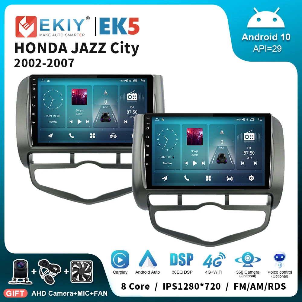 

EKIY EK5 Android 10 2 Din Car Radio For HONDA JAZZ City 2002-2007 9" HD Universal Multimedia Video Player Carplay Stereo GPS DSP