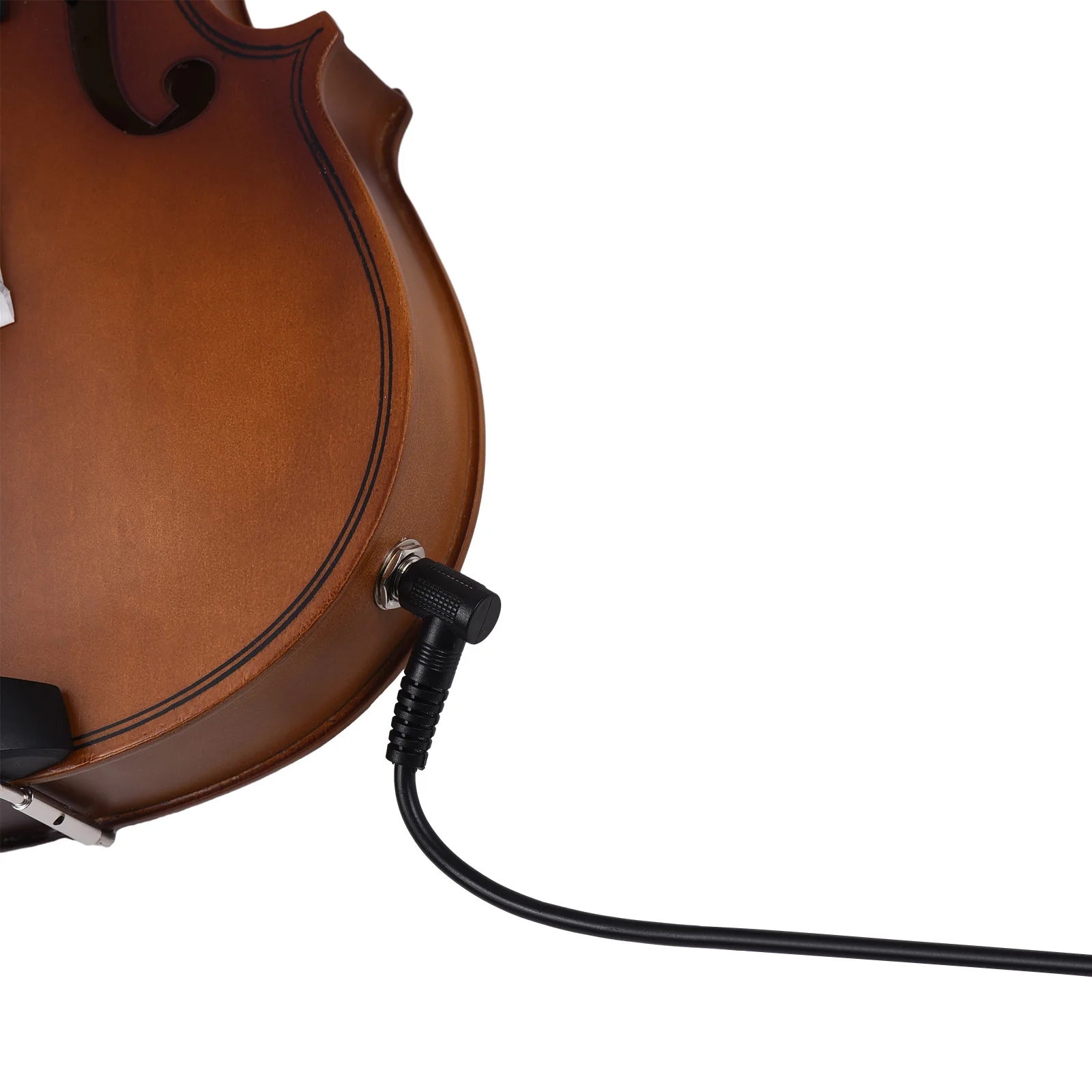 4/4 EQ Violin Full Size Set Solid Wood Violin for Beginners Students School Learners Shoulder Support Audio Cable Spare Strings