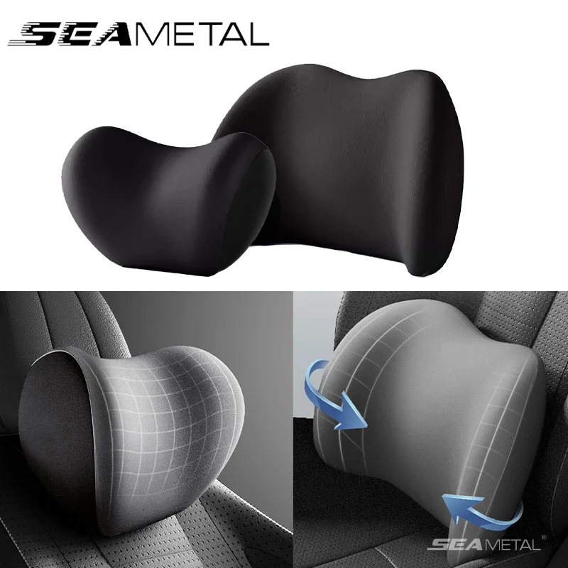 Car Pillow SEAMETAL Memory Foam Auto Seat Headrest Waist Cushion Protector Head Neck Accessories