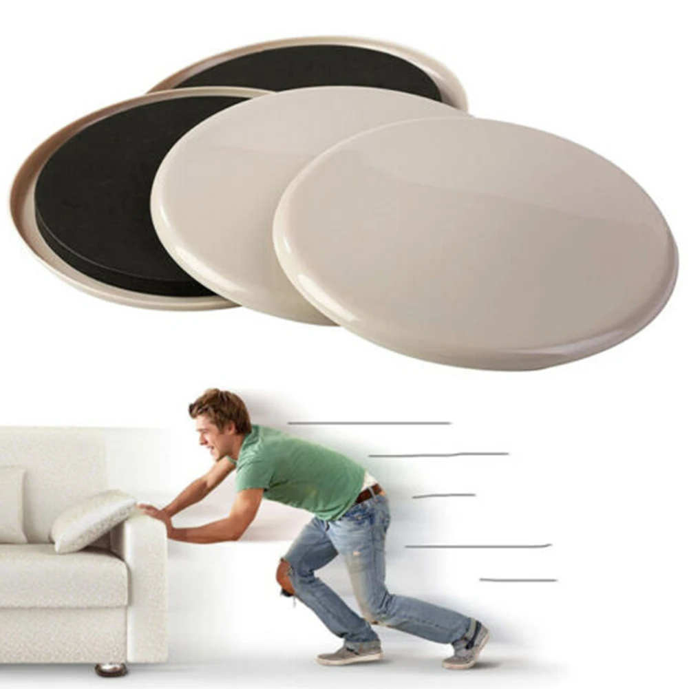 4Pc Furniture Sliders Leg Pads for Carpet Heavy Duty Furniture Slider Movers Gliders Moving Anti-abrasion Floor Protector Mat
