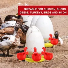 2Set Red Chicken Waterer Automatic Drinking Bowls for Chicken Coop Quail Poultry Chicken Fowl Drinker Farm Drinking cups