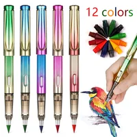 New Eternal Pencil 12 Colour Art Drawing Pencil Infinite Writing Technology Inkless Erasable Marker Pen Kawaii Stationery 1