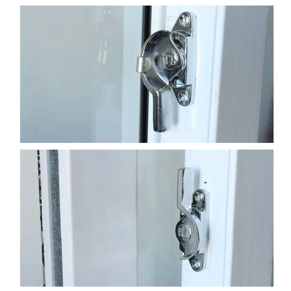 1pc Crescent Shaped Stainless Steel Window Sash Lock Double-sided Lock Door Used On Sliding Windows Security Hardware