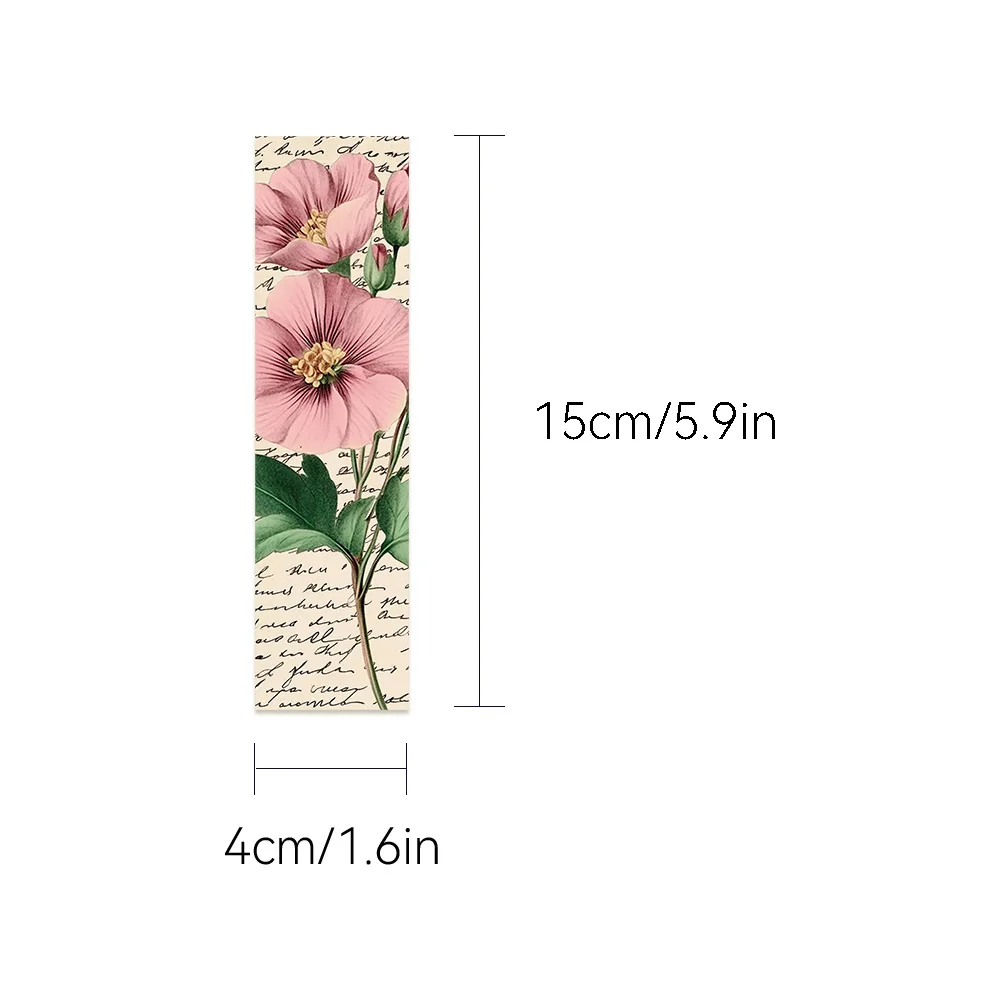 Vintage Flowers Bookmarks Books Labeled Students Stationary Supplies DIY Creative Aesthetic Bookmark Reading Pages 30Pcs