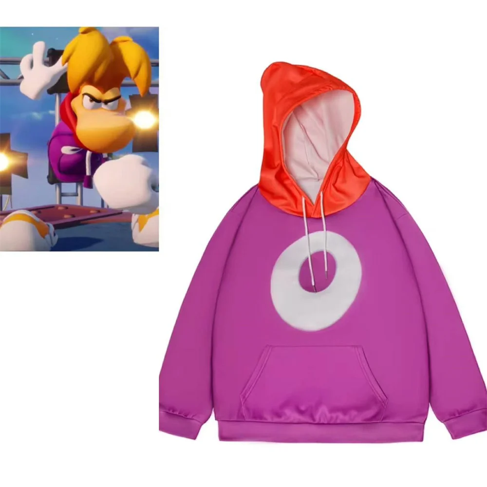 Pyjamas Rayman Game Rayman Purple Hoodie Cosplay Costume Letters Printed Leisure ...