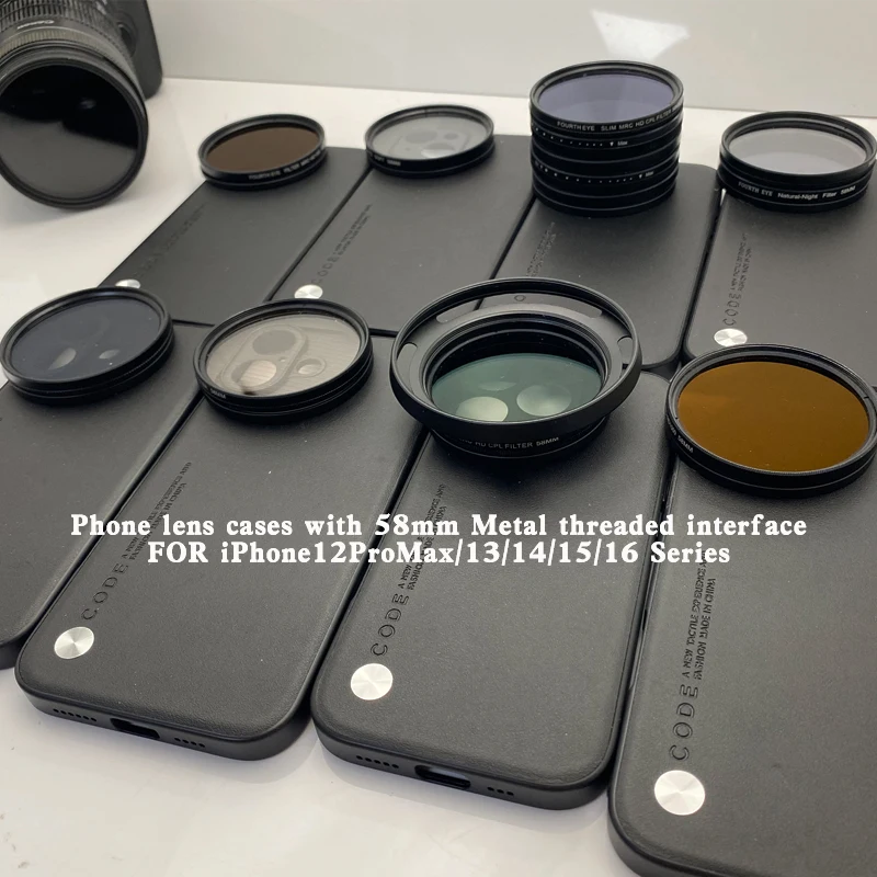 58mm CPL Lens Filter with Special Phone Lens Case for iPhone 12 13