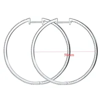 Follow Cloud 50mm Full Enternity Moissanite Hoop Earrings for Women 1.1mm Stone Sparkling Diamond Earing 925 Sterling Silver 2