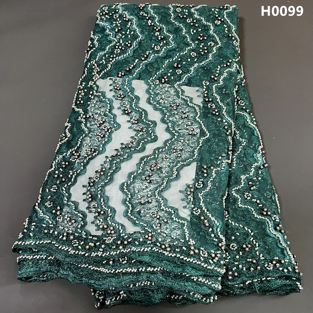 

Nigerian Tulle Lace Fabric, Sequins Beads, Stone Prom Dresses, High Quality, Embroidery, Sewing, 5Yard, DP0131, 2024 5Yard