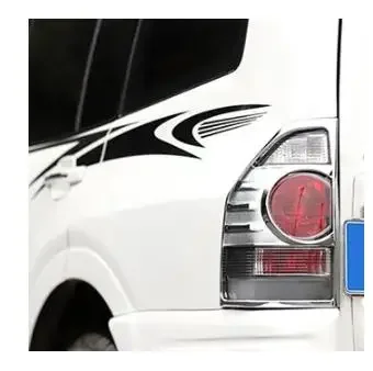 V97 Rear Lights Chrome or Black Frame for Pajero Tail Lamp Cover for Montero Warning Light Protector Shogun 2 Pieces