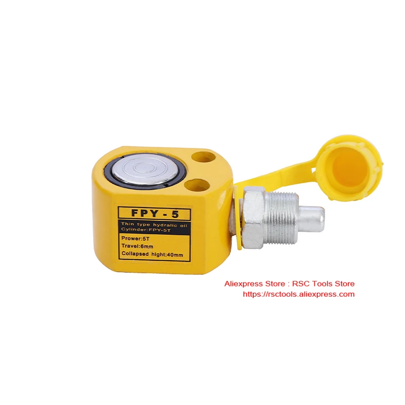 초박형 유압 실린더 FPY-5 유압 잭, 높이 40mm, 작업 이동 6mm, 5T